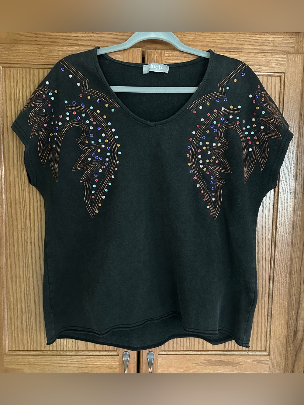 Blue B Western Rhinestone Top - Picture 2 of 6
